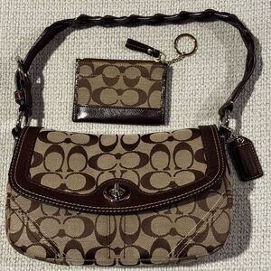 Coach Chelsea Signature Braided Flap Shoulder Bag & Wallet